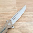 Cold Steel Large Luzon Liner Folding Knife 6" 8Cr13MoV Steel Clip Point Blade Desert Tan GFN Handle 20NQXDTST