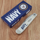 Case XX US Navy Trapper Pocket Knife Stainless Steel Blades Natural Bone Handle 22553