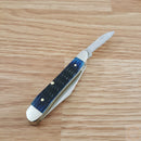 Case XX Peanut Pocket Knife Surgical Steel Blades Navy Blue Jigged Bone Handle