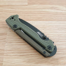 Cold Steel Folding Knife 3.5" black AUS-10A Steel Blade OD Green Griv-Ex Handle