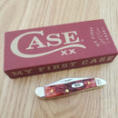 Case XX Cutlery My First Peanut Old Pocket Knife Stainless Blades Red Bone Handle