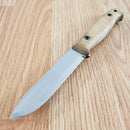 BPS Knives Camping Fixed Knife 4.25" Scandi Grind 1066 Carbon Steel Full Tang Blade Walnut Handle