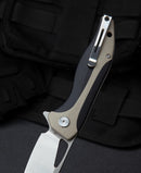 Bestech Knives Komodo Linerlock Folding Knife 3.38" D2 Tool Steel Blade Black / Tan G10 Handle