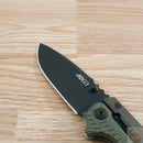 Cold Steel Folding Knife 3.5" black AUS-10A Steel Blade OD Green Griv-Ex Handle