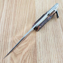 Marbles Bowie Folding Knife 4" Satin Stainless Blade Brown Jigged Bone Handle