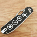 Kizer Cutlery Cormorant Button Lock Folding Knife 3.25" S35VN Steel Blade Black/White G10 Handle