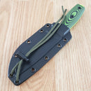 ESEE Model 4 Venom Fixed Knife 4.5" Powder Coated 1095HC Steel Full / Extended Tang Blade Machined Black And Green 3D Machined G10 Handle