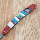 Rough Ryder Folding Razor 3.5" Mirror Finish Stainless Blade MOP/Abalone Handle