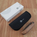 Civivi Imperium Folding Knife 3.5" Damascus Steel Blade Brown Micarta Handle