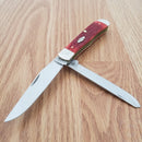 Case XX Trapper Pocket Knife Carbon Steel Blades Dark Red Bone Handle 31957