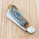 Rough Ryder Half Hawk Cinnamon Folding Knife Carbon Steel Blade Stag Bone Handle