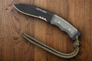TOPS Mini Eagle XX Fixed Knife 3" 1095HC Steel Blade Black Linen Micarta Handle