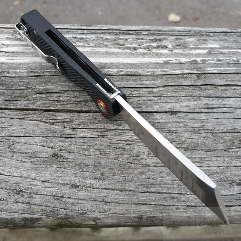 Artisan Tomahawk Linerlock Folding Knife 3" D2 Tool Steel Blade Black G10 Handle