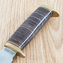 Rough Ryder Short Skinner Fixed Knife 3.5" Stainless Steel Blade Leather Handle