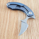 Bestech Strelit Framelock Folding Knife 2.13" Damascus Steel Blade Blue Titanium Handle