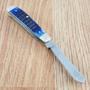 Case XX Mini Trapper Pocket Knife Surgical Steel Blades Navy Blue Jigged Bone Handle 02838