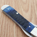Case XX Cutlery RussLock Folding Knife 2.7" Stainless Steel Blade Navy Blue Bone Handle 07057