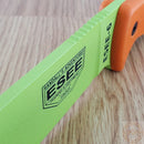 ESEE Model 6 Plain Edge Fixed Knife 5.75" Venom Green Powder Coated 1095HC Steel Blade Orange G10 Handle 6PVG