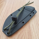 ESEE Model 3 Fixed Knife 3.75" Black Powder Coated Part Serrated 1095HC Steel Blade Micarta Handle 3SB