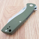 CJRB Kicker Recoil Lock Folding Knife 3.5" D2 Tool Steel Blade Green G10 Handle