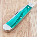 Case XX John Deere Trapper Pocket Knife Stainless Steel Blades Kirinite Handle 15772