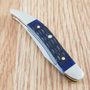 Case XX Small Texas Toothpick Folding Knife 2.25" Surgical Steel Blade Blue Bone Handle 02804
