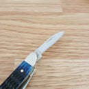 Case XX Peanut Pocket Knife Surgical Steel Blades Navy Blue Jigged Bone Handle