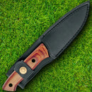 Fox Campeggio Fixed Knife 4" Full Tang 440 Steel Blade Brown Pakkawood Handle