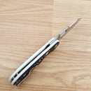 Kizer Cutlery Cormorant Button Lock Folding Knife 3.25" S35VN Steel Blade Black/White G10 Handle