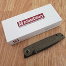 Artisan Sirius Linerlock Folding Knife 3.5" AR-RPM9 Steel Blade Micarta Handle