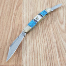 Frost Cutlery Wrangler Pocket Knife Stainless Blades Turquoise/Pearl Handle