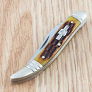 Rough Ryder Baby Toothpick Folding Knife Stainless Steel Blade Amber Bone Handle