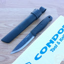 Condor Terrasaur Fixed Knife 4.13" 1095HC Steel Full Blade Black Polypropylene Handle