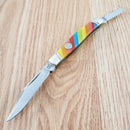 Rough Ryder Stockman Lollipop Pocket Knife Stainless Steel Clip / Sheepsfoot And Spey Blades Multi Synthetic Handle