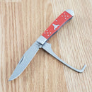 Cattleman's Cutlery Pocket Knife 3Cr13 Steel Blades Red Delrin/Stainless Handle