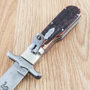 Marbles Bowie Folding Knife 4" Satin Stainless Blade Brown Jigged Bone Handle