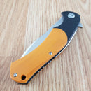 Bestech Knives Penguin Liner Folding Knife 3.63" D2 Tool Steel Blade Black / Orange G10 Handle
