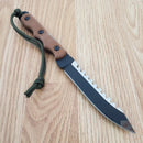 TOPS Ranger Bootlegger 2 Fixed Knife 5" 1095HC Steel Full Sawback Blade Tan Micarta Handle