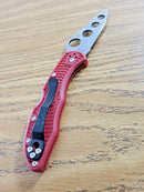 Spyderco Delica 4 Trainer Knife 2.75" UNSHARPENED AUS6 Steel Blade Red FRN Handle