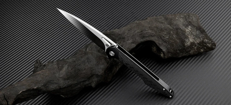 Artisan Archaeo Folding Knife 3.75" M390 Steel Blade Titanium/Carbon Fiber Handle