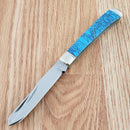 Rough Ryder Trapper Pocket Knife 440A Steel Blade Imitation Turquoise Handle