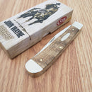 Case XX John Wayne Trapper Pocket Knife Stainless Steel Blades Curly Oak Handle 10703