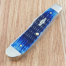 Case XX Mini Trapper Pocket Knife Surgical Steel Blades Navy Blue Jigged Bone Handle 02838