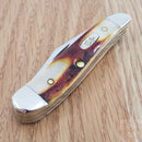 Case XX Cutlery Peanut Pocket Knife Stainless Steel Blades Red Stag handle 09443