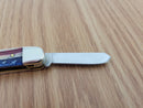 Case XX Patriotic Embellished Pocket Knife Stainless Blades Natural Smooth Bone Handle 64136