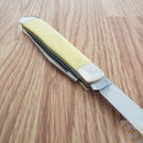 Case XX Cutlery Trapper Pocket Knife Carbon Steel Blades Smooth Yellow Synthetic Handle 00161