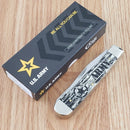 Case XX U.S. Army Trapper Pocket Knife Stainless Steel Blades Bone Handle CA15032