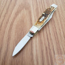 Case XX Cutlery Small Texas Jack Pocket Knife Chrome Vanadium Blades Bone Handle 00077