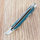 Rough Ryder Small Leg Folding Knife Stainless Blade Blue Smooth Bone Handle