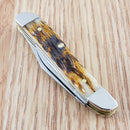 Case XX Cutlery Penaut Pocket Knife Stainless Steel Blades Amber Bone Handle